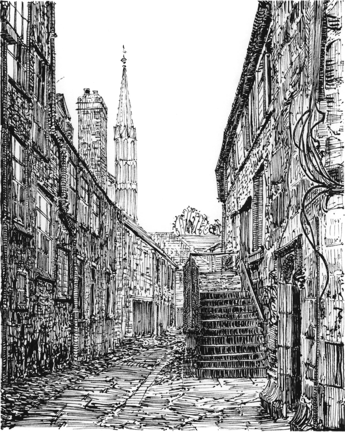 Mosque & Pottery, Stoke-on-Trent — Original Ink Drawing and Giclée Art Print