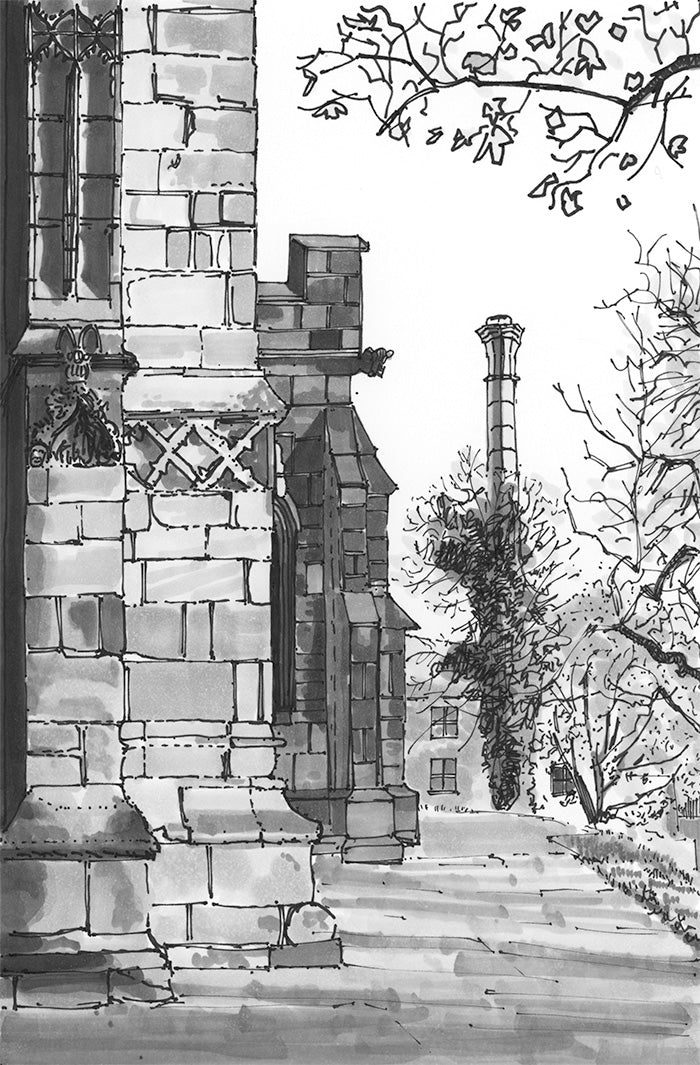 St. Giles’ Parish Church & Soames brewery chimney, Wrexham