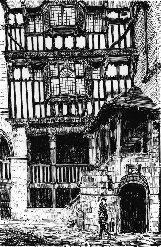 Crooked House & Prison, Chester — Original Ink Drawing and Giclée Art Print