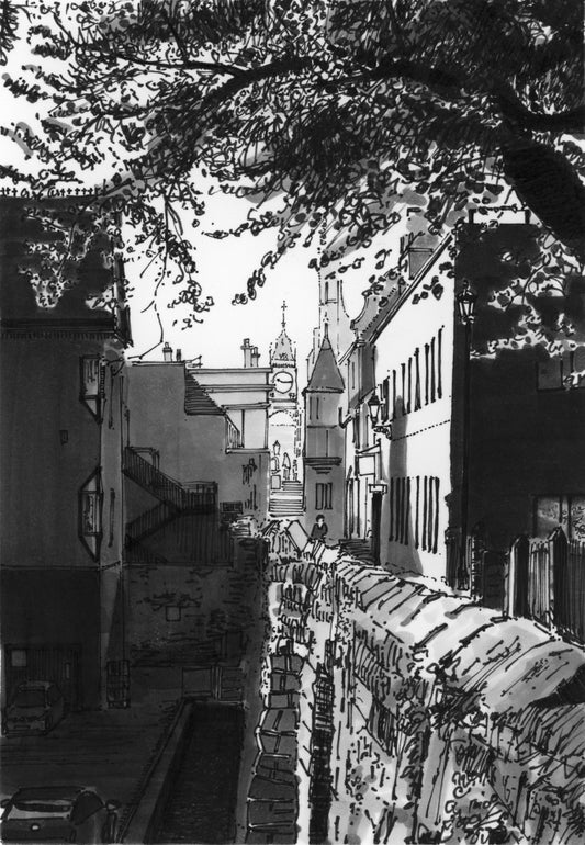 Chester city wall & Eastgate clock