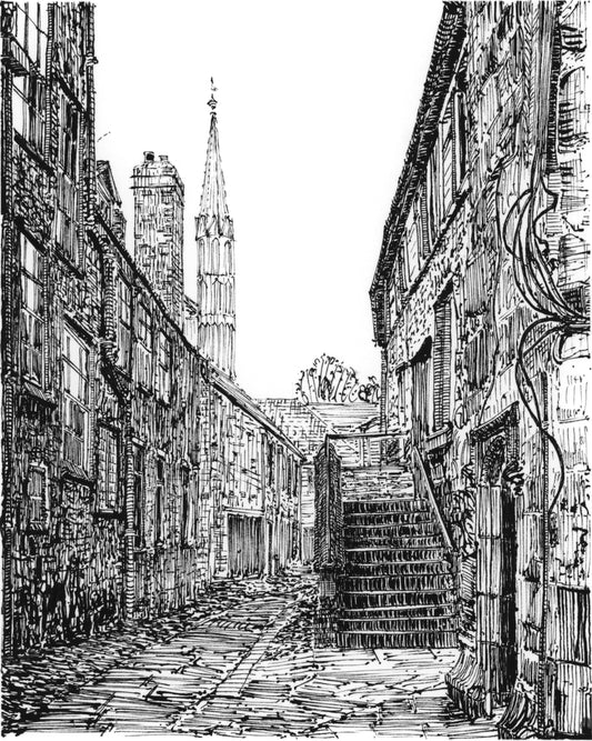 Mosque & Pottery, Stoke-on-Trent — Original Ink Drawing and Giclée Art Print