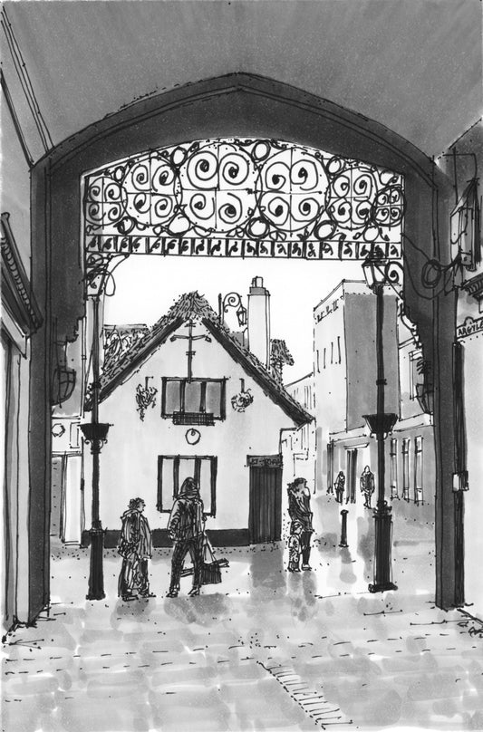 Argyle Street, The Horse & Jockey, Wrexham — Original Ink Drawing and Giclée Art Print