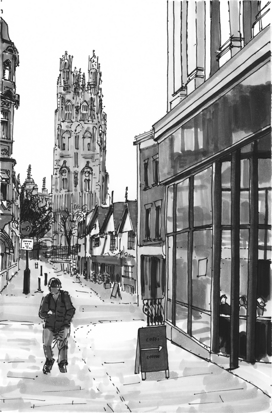 Coffi, Tabernacl ,St Giles Church, Hope Street, Wrexham — Original Ink Drawing and Giclée Art Print