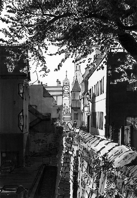 Chester city wall & Eastgate clock